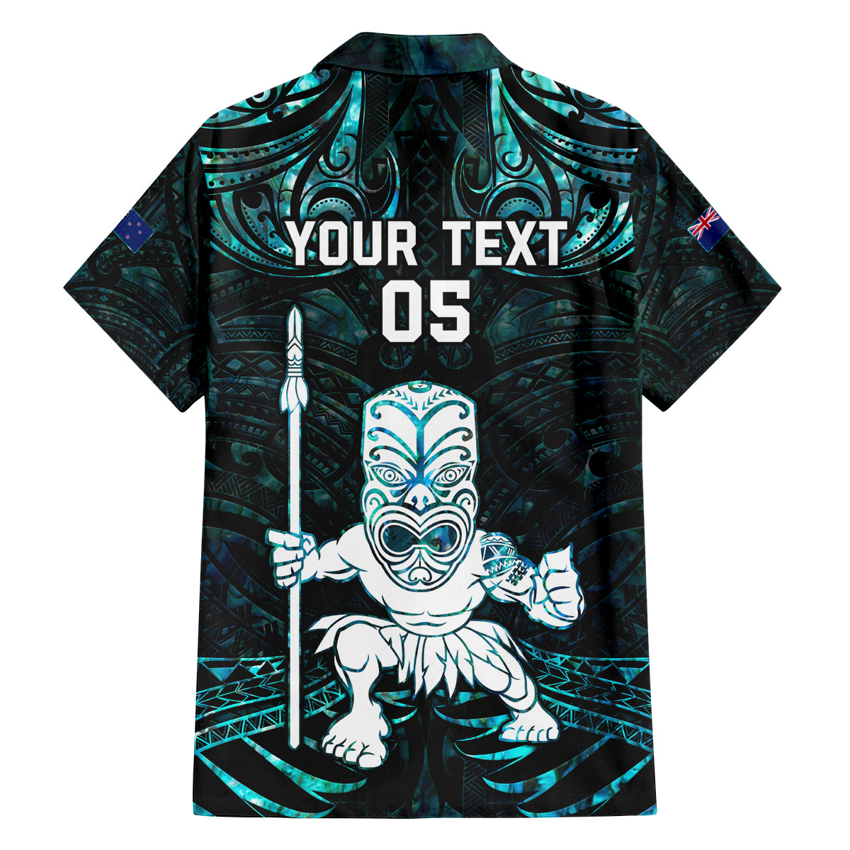 Custom New Zealand Maori Taiaha Family Matching Off Shoulder Maxi Dress and Hawaiian Shirt Tiki Warrior Paua Shell LT05 - Polynesian Pride