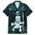 Custom New Zealand Maori Taiaha Family Matching Puletasi and Hawaiian Shirt Tiki Warrior Paua Shell LT05 Dad's Shirt - Short Sleeve Black - Polynesian Pride