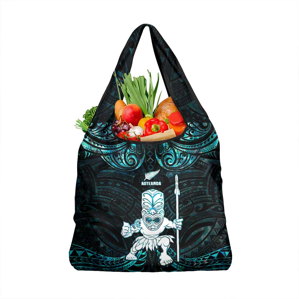 New Zealand Maori Taiaha Grocery Bag Tiki Warrior Paua Shell