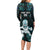 Custom New Zealand Maori Taiaha Long Sleeve Bodycon Dress Tiki Warrior Paua Shell LT05 - Polynesian Pride