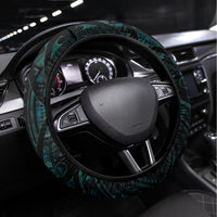 New Zealand Maori Taiaha Steering Wheel Cover Tiki Warrior Paua Shell LT05 Universal Fit Black - Polynesian Pride