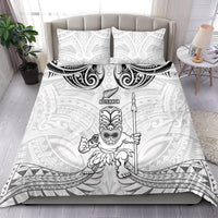 New Zealand Maori Taiaha Bedding Set Tiki Warrior White LT05 - Polynesian Pride