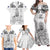 Custom New Zealand Maori Taiaha Family Matching Off Shoulder Maxi Dress and Hawaiian Shirt Tiki Warrior White LT05 - Polynesian Pride