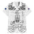 Custom New Zealand Maori Taiaha Family Matching Off Shoulder Short Dress and Hawaiian Shirt Tiki Warrior White LT05 Dad's Shirt - Short Sleeve White - Polynesian Pride