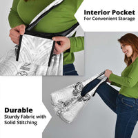 New Zealand Maori Taiaha Grocery Bag Tiki Warrior White