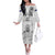 Custom New Zealand Maori Taiaha Off The Shoulder Long Sleeve Dress Tiki Warrior White LT05 Women White - Polynesian Pride