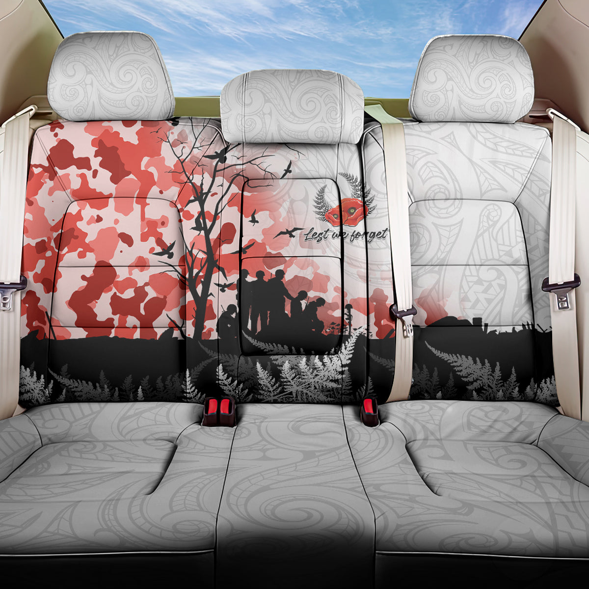 Kei Wareware Tatou New Zealand ANZAC Day Back Car Seat Cover Lest We Forget LT05