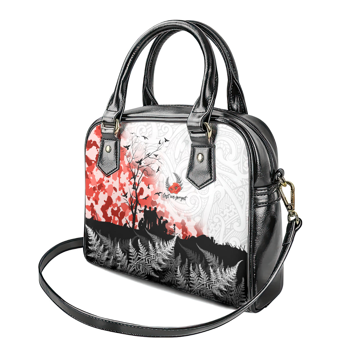 Kei Wareware Tatou New Zealand ANZAC Day Shoulder Handbag Lest We Forget LT05 - Polynesian Pride