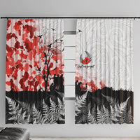 Kei Wareware Tatou New Zealand ANZAC Day Window Curtain Lest We Forget LT05 With Hooks White - Polynesian Pride