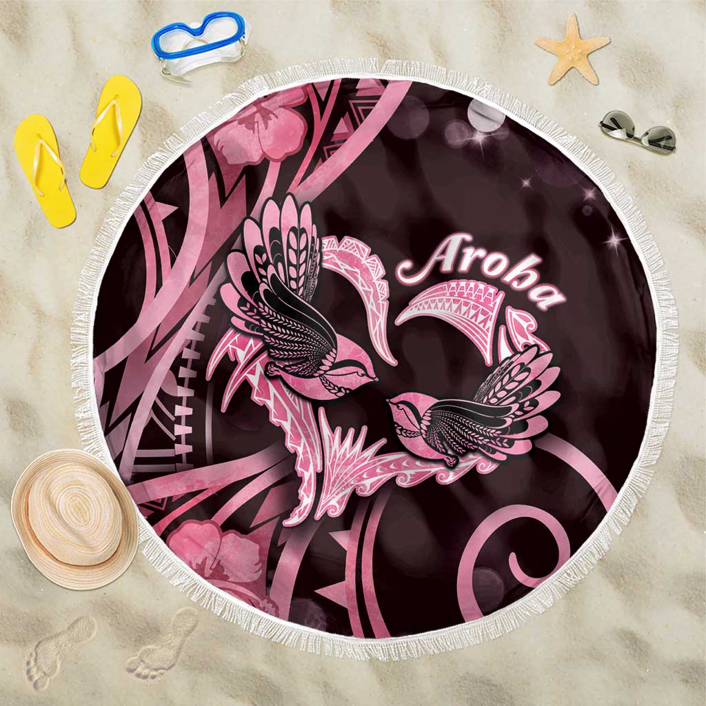 New Zealand Valentine Beach Blanket Aroha Sweet Pink Piwakawaka LT05 One Size 150cm Pink - Polynesian Pride