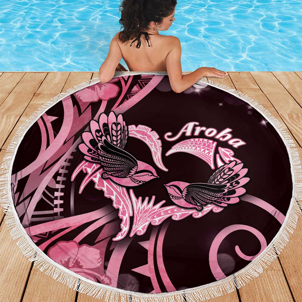 New Zealand Valentine Beach Blanket Aroha Sweet Pink Piwakawaka LT05 - Polynesian Pride