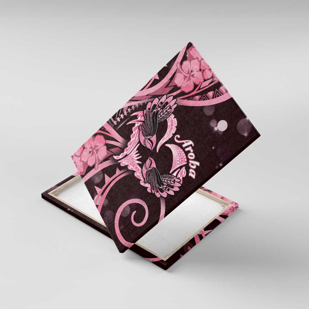 New Zealand Valentine Canvas Wall Art Aroha Sweet Pink Piwakawaka LT05 With Frame Pink - Polynesian Pride