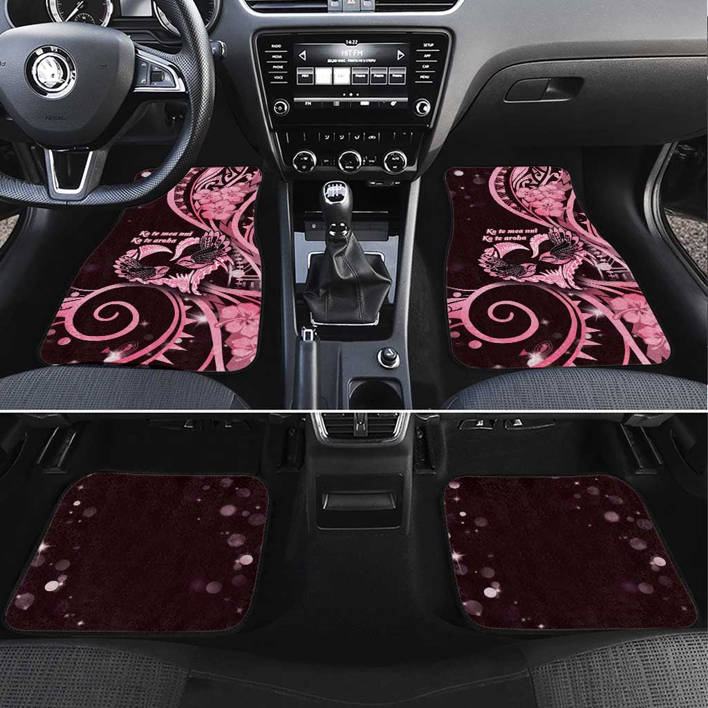 New Zealand Valentine Car Mats Aroha Sweet Pink Piwakawaka