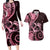 New Zealand Valentine Couples Matching Long Sleeve Bodycon Dress and Hawaiian Shirt Aroha Sweet Pink Piwakawaka