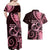 New Zealand Valentine Couples Matching Off Shoulder Maxi Dress and Hawaiian Shirt Aroha Sweet Pink Piwakawaka