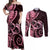 New Zealand Valentine Couples Matching Off Shoulder Maxi Dress and Long Sleeve Button Shirt Aroha Sweet Pink Piwakawaka