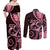 New Zealand Valentine Couples Matching Off Shoulder Maxi Dress and Long Sleeve Button Shirt Aroha Sweet Pink Piwakawaka