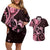 New Zealand Valentine Couples Matching Off Shoulder Short Dress and Hawaiian Shirt Aroha Sweet Pink Piwakawaka