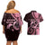 New Zealand Valentine Couples Matching Off Shoulder Short Dress and Hawaiian Shirt Aroha Sweet Pink Piwakawaka