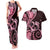 New Zealand Valentine Couples Matching Tank Maxi Dress and Hawaiian Shirt Aroha Sweet Pink Piwakawaka