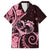 New Zealand Valentine Family Matching Long Sleeve Bodycon Dress and Hawaiian Shirt Aroha Sweet Pink Piwakawaka