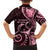 New Zealand Valentine Family Matching Off The Shoulder Long Sleeve Dress and Hawaiian Shirt Aroha Sweet Pink Piwakawaka