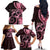 New Zealand Valentine Family Matching Off The Shoulder Long Sleeve Dress and Hawaiian Shirt Aroha Sweet Pink Piwakawaka