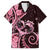 New Zealand Valentine Family Matching Off The Shoulder Long Sleeve Dress and Hawaiian Shirt Aroha Sweet Pink Piwakawaka