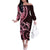 New Zealand Valentine Family Matching Off The Shoulder Long Sleeve Dress and Hawaiian Shirt Aroha Sweet Pink Piwakawaka