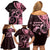 New Zealand Valentine Family Matching Off Shoulder Short Dress and Hawaiian Shirt Aroha Sweet Pink Piwakawaka