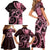 New Zealand Valentine Family Matching Short Sleeve Bodycon Dress and Hawaiian Shirt Aroha Sweet Pink Piwakawaka