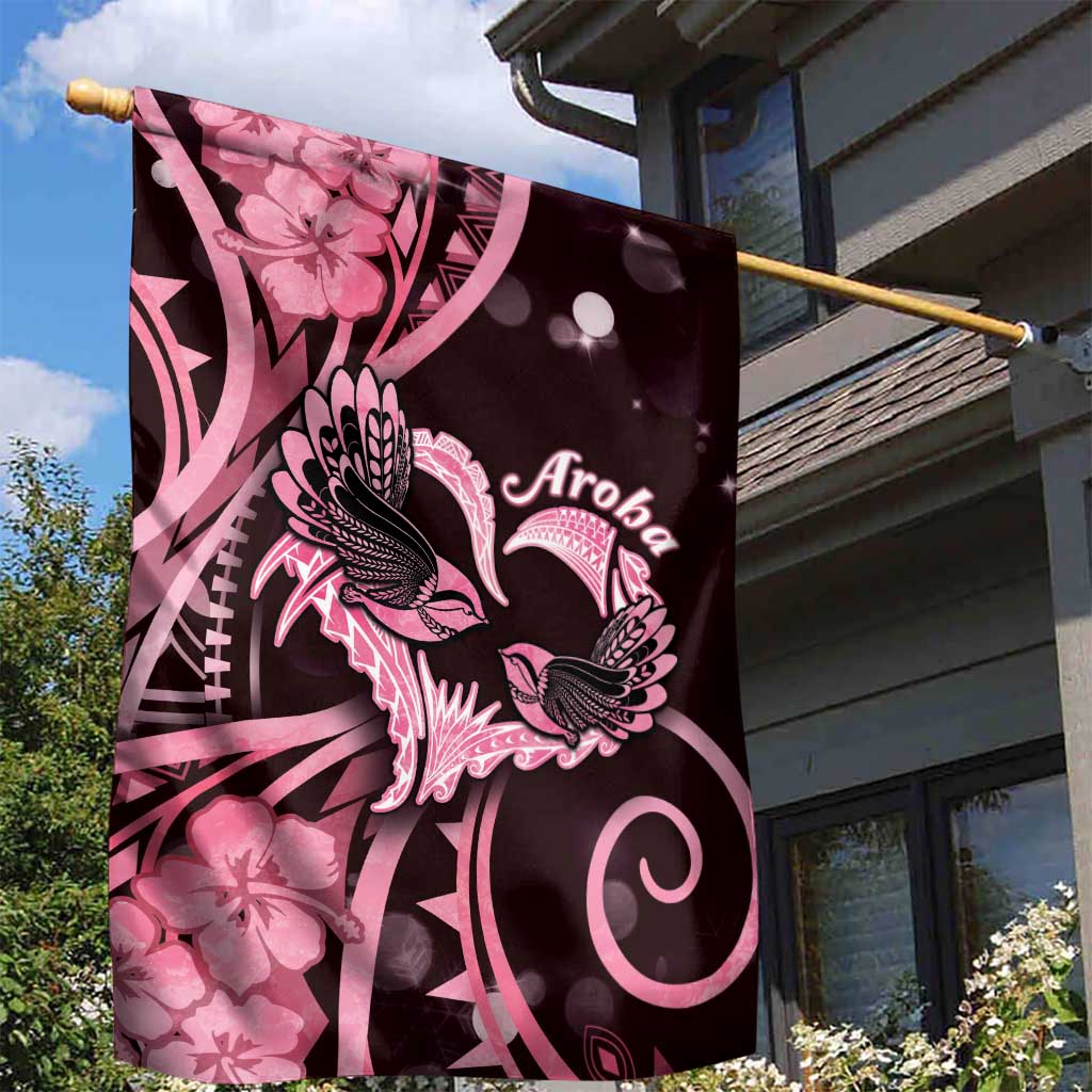 New Zealand Valentine Garden Flag Aroha Sweet Pink Piwakawaka LT05 - Polynesian Pride