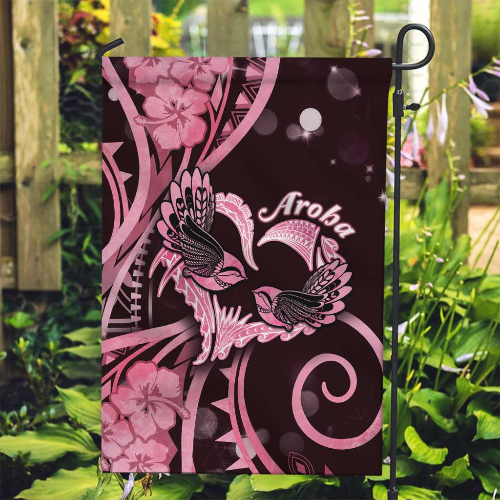 New Zealand Valentine Garden Flag Aroha Sweet Pink Piwakawaka LT05 Garden Flag Pink - Polynesian Pride