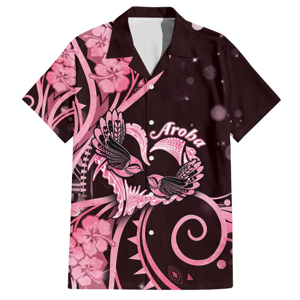 New Zealand Valentine Hawaiian Shirt Aroha Sweet Pink Piwakawaka LT05 Pink - Polynesian Pride