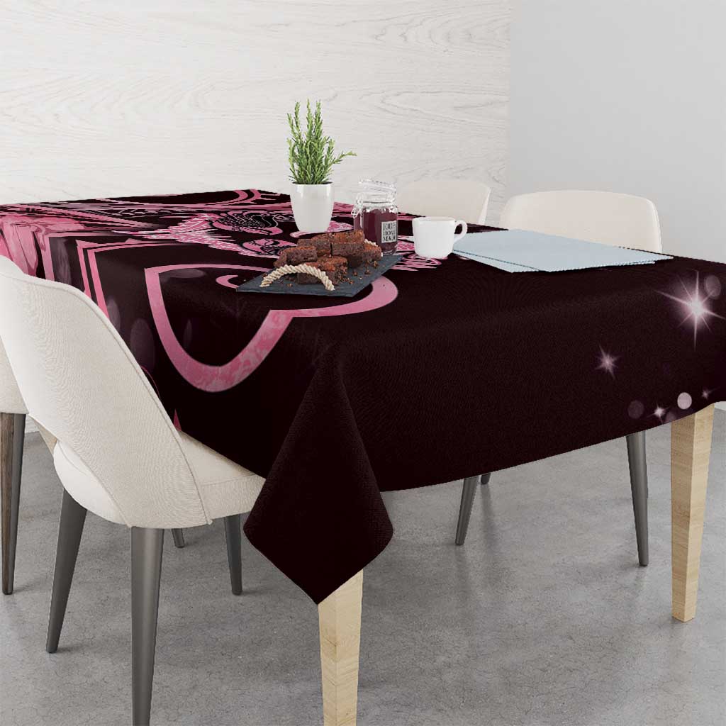 New Zealand Valentine Tablecloth Aroha Sweet Pink Piwakawaka LT05 - Polynesian Pride