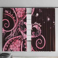 New Zealand Valentine Window Curtain Aroha Sweet Pink Piwakawaka LT05 With Hooks Pink - Polynesian Pride