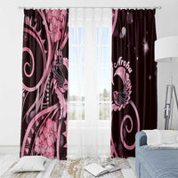 New Zealand Valentine Window Curtain Aroha Sweet Pink Piwakawaka LT05 - Polynesian Pride