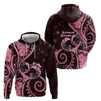 New Zealand Valentine Zip Hoodie Aroha Sweet Pink Piwakawaka
