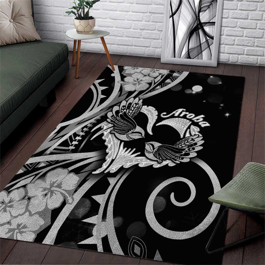 New Zealand Valentine Area Rug Aroha Gray Piwakawaka