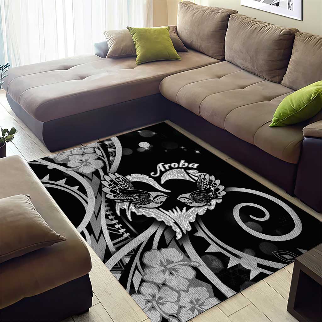 New Zealand Valentine Area Rug Aroha Gray Piwakawaka