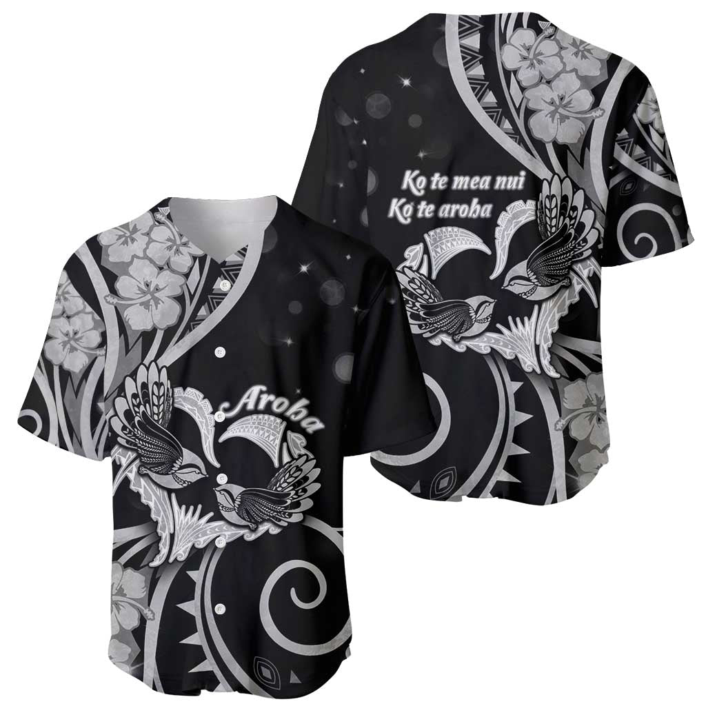 New Zealand Valentine Baseball Jersey Aroha Gray Piwakawaka