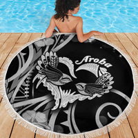 New Zealand Valentine Beach Blanket Aroha Gray Piwakawaka LT05 - Polynesian Pride