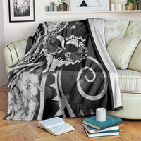 New Zealand Valentine Blanket Aroha Gray Piwakawaka LT05 Gray - Polynesian Pride