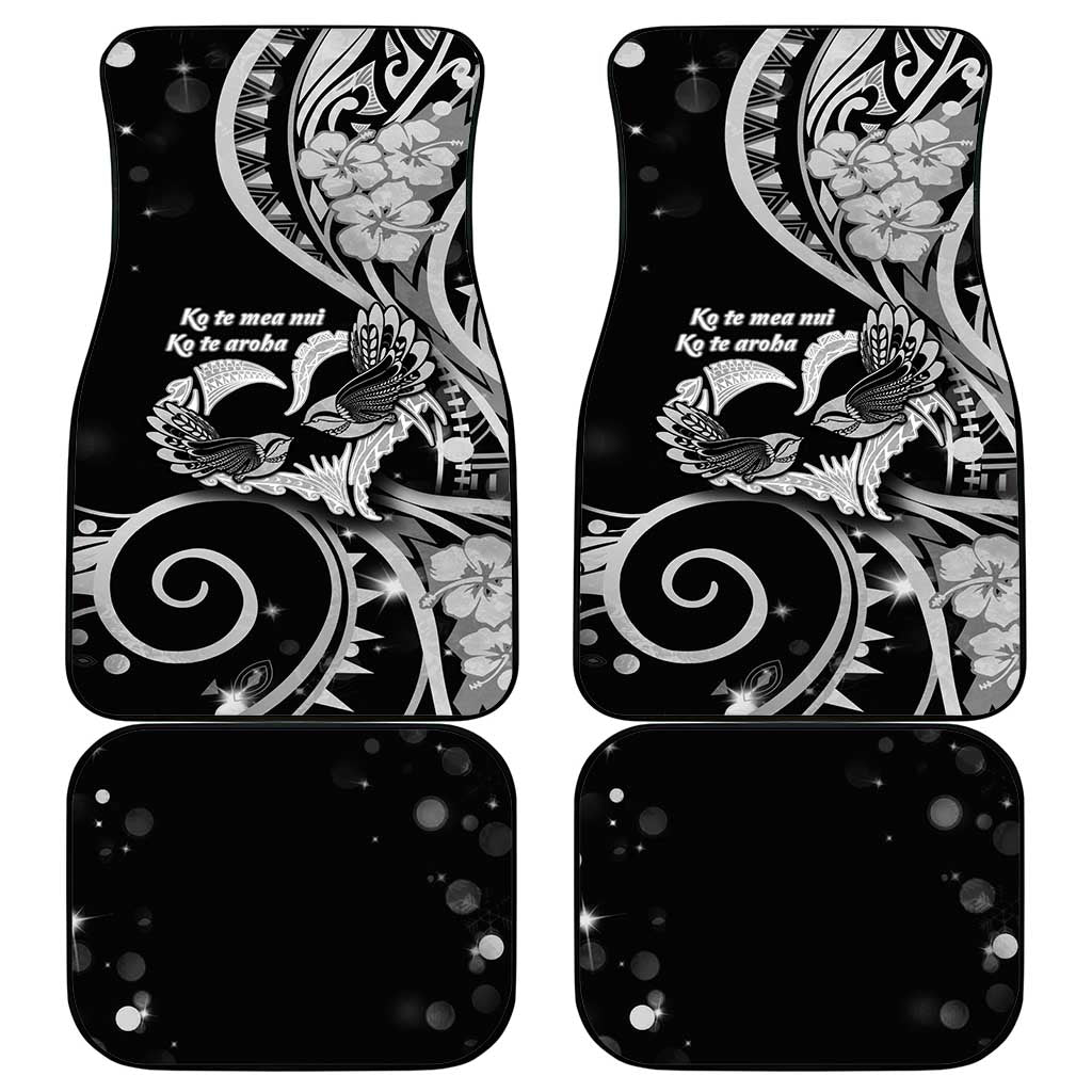 New Zealand Valentine Car Mats Aroha Gray Piwakawaka LT05 - Polynesian Pride
