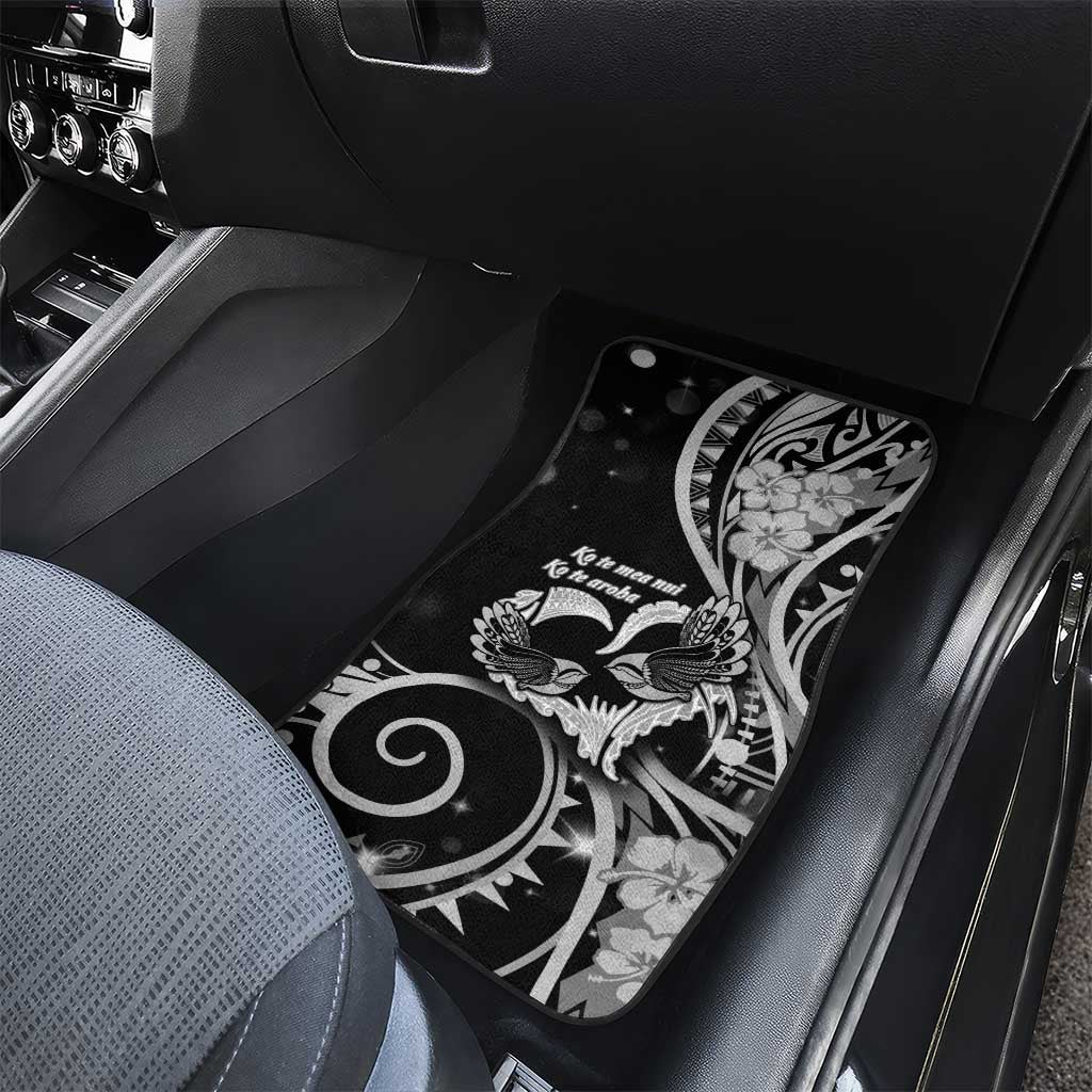 New Zealand Valentine Car Mats Aroha Gray Piwakawaka LT05 - Polynesian Pride