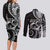 New Zealand Valentine Couples Matching Long Sleeve Bodycon Dress and Long Sleeve Button Shirt Aroha Gray Piwakawaka