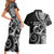 New Zealand Valentine Couples Matching Short Sleeve Bodycon Dress and Hawaiian Shirt Aroha Gray Piwakawaka