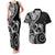 New Zealand Valentine Couples Matching Tank Maxi Dress and Hawaiian Shirt Aroha Gray Piwakawaka