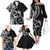 New Zealand Valentine Family Matching Off The Shoulder Long Sleeve Dress and Hawaiian Shirt Aroha Gray Piwakawaka