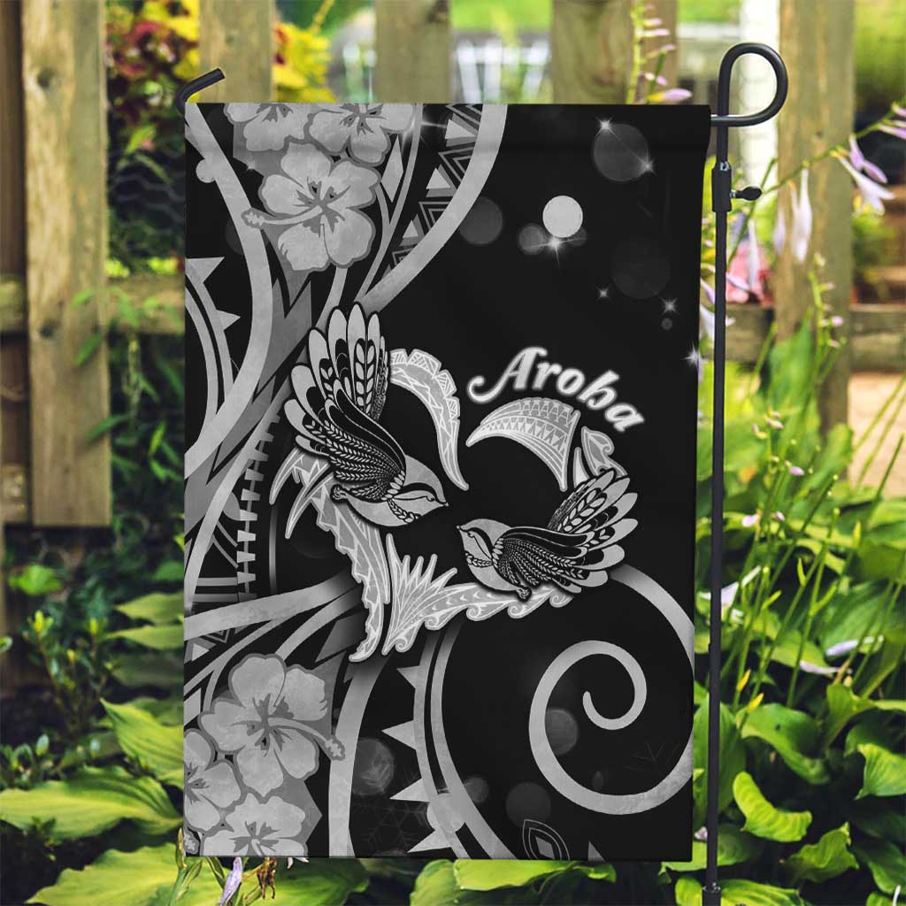 New Zealand Valentine Garden Flag Aroha Gray Piwakawaka LT05 Garden Flag Gray - Polynesian Pride